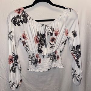 Off the shoulder white top